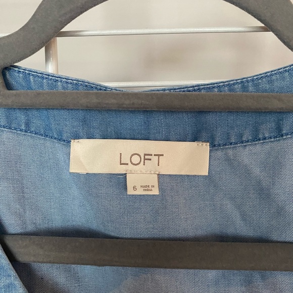 Loft Wrap Dress Blue Size 6 - Picture 4 of 8